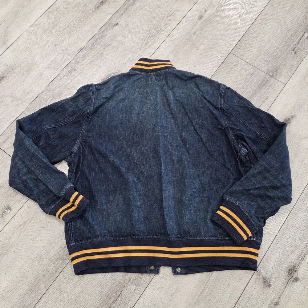 Polo by Ralph Lauren Denim Varsity Jacket with Yellow Accents - Picture 14 of 14